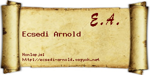 Ecsedi Arnold névjegykártya
