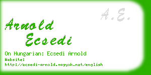 arnold ecsedi business card
